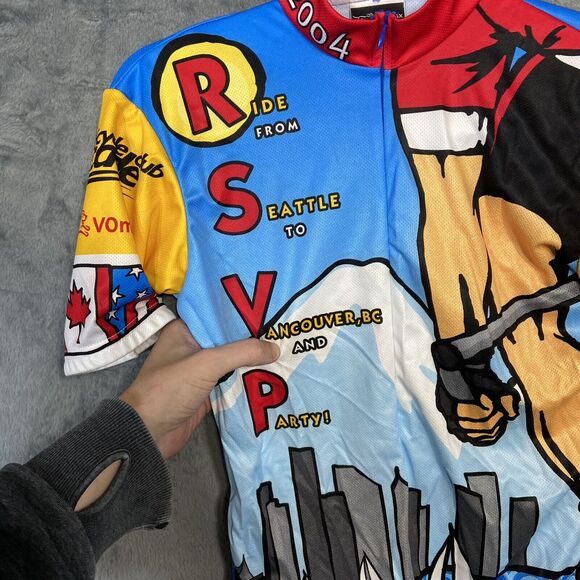 Vintage Cascade Cycling Jersey XS Bicycle Club RSVP 2004 Seattle To Vancouver BC - Picture 7 of 16